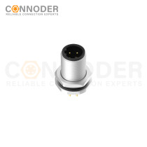 Wholesale M12 D Coded Circular Connector l Front Fastened Panel Mount Circular Connector For Pcb, M12 X 1.0, Straight