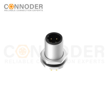 Wholesale M12 D Coded Circular Connector l Front Fastened Panel Mount Circular Connector For Pcb, M12 X 1.0, Straight