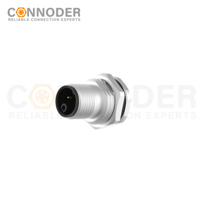 M12 Male 4+PE Circular Connector-Panel Mount,Solder Connection,K code,M16x1.5, Front Fastened,Factory