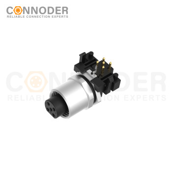 Wholesale M12 B Circular Connector l 5 Pin Panel Mount, PCB Dip-solder Connection,M12x1.0,