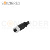 M12 B code Female Cable Connector-Straight Overmolded Cable,UL, PUR, black,Solder Connection,Custom