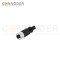 M12 B code Female Cable Connector-Straight Overmolded Cable,UL, PUR, black,Solder Connection,Custom
