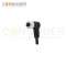 M12 B code Female Cable Connector-Right Angle Overmolded Cable,UL, PUR, black,Solder Connection,Custom