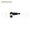 M12 B code Female Cable Connector-Right Angle Overmolded Cable,UL, PUR, black,Solder Connection,Custom