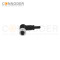 M12 B code Female Cable Connector-Right Angle Overmolded Cable,UL, PUR, black,Solder Connection,Custom