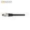 M9 Male Cable Connector-Straight Overmolded Cable,UL, PUR, black,Solder Connection,A code,