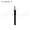M9 Male Cable Connector-Straight Overmolded Cable,UL, PUR, black,Solder Connection,A code,