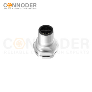 M12 Sensor connector Circular Connector-Panel Mount,Solder Connection,S code,Male,M16x1.5, Front Fastened,Factory