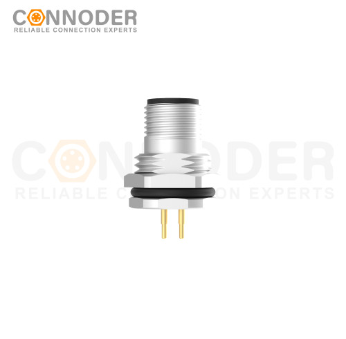 Wholesale M12 D Coded 4 Pin Circular Connector l  Front Fastened Panel Mount Circular Connector For Pcb, M16 X 1.5, Straight