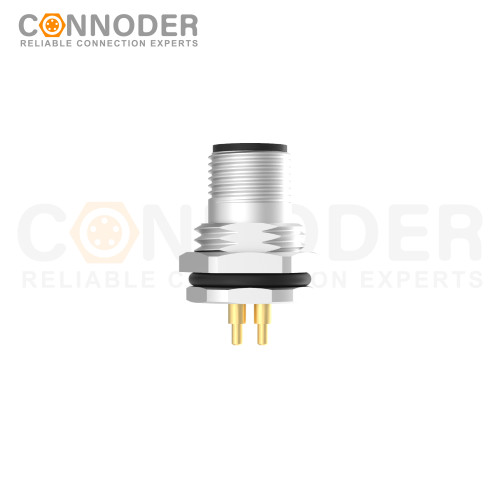 M12 T code Circular Connector-Panel Mount,Solder Connection,T code,Male,M16x1.5, Front Fastened,Factory