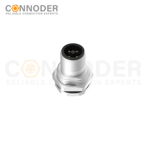 M12 T code Circular Connector-Panel Mount,Solder Connection,T code,Male,M16x1.5, Front Fastened,Factory