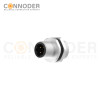 M12 D code Male Circular Connector-Panel Mount,Solder Connection,M16x1.5, Rear Fastened