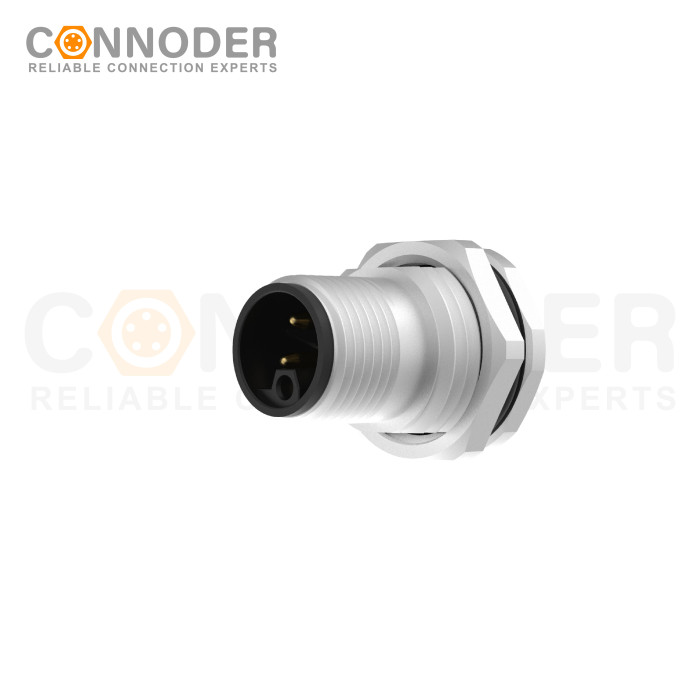 Wholesale M12 L Code Sensor connector,4+FE,Male,Aviation Panel Back Mount Flange Socket Sensor Connector