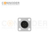 M12 D Coded Male Circular Connector-Panel Mount,Solder Square Flange,14x14