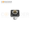 M12 D Coded Male Circular Connector-Panel Mount,Solder Square Flange,14x14