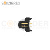 M12 D Coded Male Angle Circular Connector-Panel Mount, PCB Dip-solder Connection,M12x1.0,