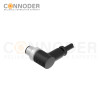 M12 D Coded Male Cable Connector-Right Angle Overmolded Cable,UL, PUR, black,Solder Connection