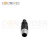 M12 D Coded Male Cable Connector-Straight Overmolded Cable,UL, PUR, black,Solder Connection