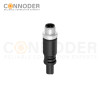 M12 D Coded Male Cable Connector-Straight Overmolded Cable,UL, PUR, black,Solder Connection