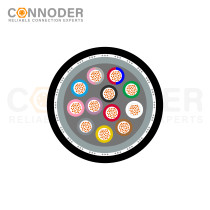 Signal Cables, Universal, 12-position, PVC/PVC, black RAL 9005, shielded, PVC black