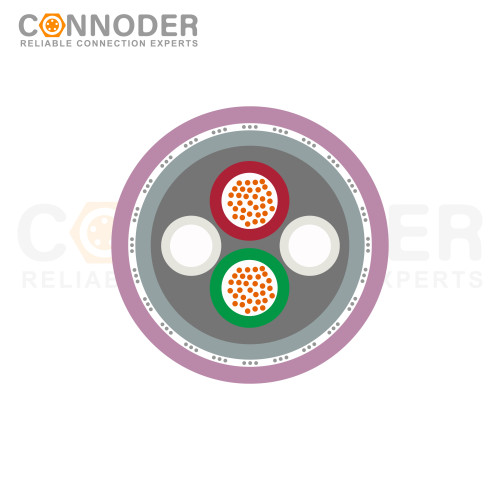 Data Cables, PROFIBUS (12 Mbps), 2-position, PUR halogen-free, red lilac RAL 4001, shielded,