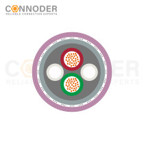Data Cables, PROFIBUS (12 Mbps), 2-position, PUR halogen-free, red lilac RAL 4001, shielded,
