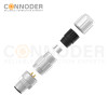 M12 D Coded Male Straight Circular Connector-Metal Assembled,Field Wireable,Solder Connection,Shielded