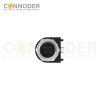 M12 D Coded Male Curved Circular Connector-Rear Mount Sockets, PCB Dip-solder Connection,M15x1