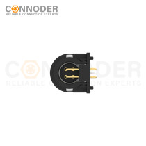 Wholesale M12 D Coded 4 Pin Circular Connector l Rear Mount Sockets, PCB Dip-solder Connection,M15x1