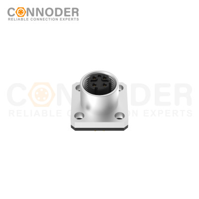 Wholesale M12 D Coded 4 Pin Circular Connector l Panel Mount,Solder Square Flange,14x14
