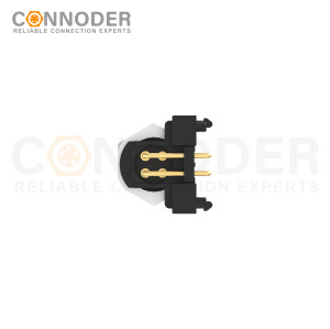 M12 D Coded Female Angle Circular Connector-Panel Mount, PCB Dip-solder Connection,M12x1.0,
