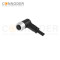 M12 D Coded Female Cable Connector-Right Angle Overmolded Cable,UL, PUR, black,Solder Connection,Custom