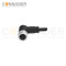 M12 D Coded Female Cable Connector-Right Angle Overmolded Cable,UL, PUR, black,Solder Connection,Custom