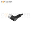 M12 D Coded Female Cable Connector-Right Angle Overmolded Cable,UL, PUR, black,Solder Connection,Custom