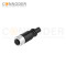 M12 D Coded Female Cable Connector-Straight Overmolded Cable,UL, PUR, black,Solder Connection,Custom