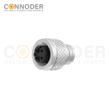 M12 D Coded male Cable Connector-Metal Shell Unshielded Overmolded  Connector,Solder Connection,Custom