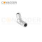 M12 D Coded Female Right Angle Circular Connector-Metal Assembled,Field Wireable,Solder Connection,Shielded