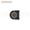 M12 D Coded Female Curved Circular Connector-Rear Mount Sockets, PCB Dip-solder Connection,M15x1