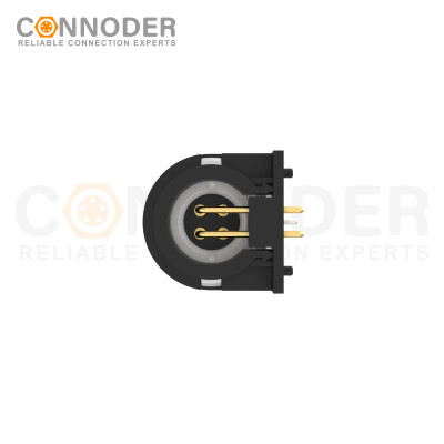 Wholesale M12 D Coded 4 Pin Circular Connector l Female Rear Mount Sockets, PCB Dip-solder Connection,M15x1