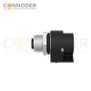 M12 D Coded Female Curved Circular Connector-Rear Mount Sockets, PCB Dip-solder Connection,M15x1