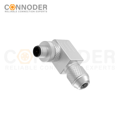 M12 D Coded Male Angle Circular Connector-Metal Assembled,Field Wireable,Screw Connection,Shielded,PG9