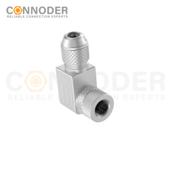Wholesale M12 D Coded 4 Pin Circular Connector l Female Angle Circular Connector-Metal Assembled,Field Wireable,Screw Connection,Shielded,PG9