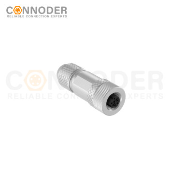 Wholesale M12 D Coded 4 Pin Circular Connector l Female Straight Circular Connector-Metal Assembled,Field Wireable,Screw Connection,Shielded,PG9