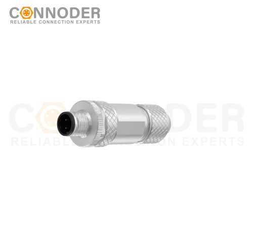 M12 D Coded Male Straight Circular Connector-Metal Assembled,Field Wireable,Screw Connection,Shielded,PG7