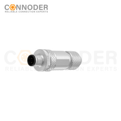 M12 D Coded Male Straight Circular Connector-Metal Assembled,Field Wireable,Screw Connection,Shielded,PG7