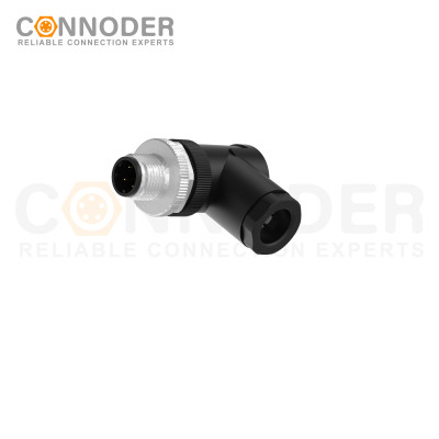 M12 D Coded Male Angle Circular Connector-Field Wireable,,Screw Connection,PG9