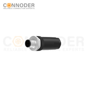 M12 D Coded Male Straight Circular Connector-Field Wireable,,Screw Connection,PG9
