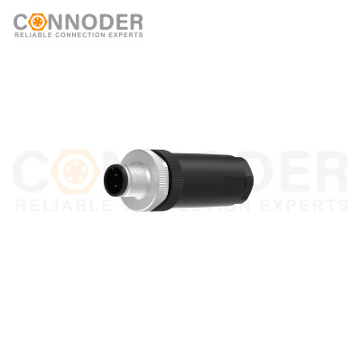 M12 D Coded Male Straight Circular Connector-Field Wireable,,Screw Connection,PG9