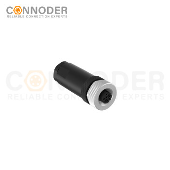 Wholesale M12 D Coded 4 Pin Circular Connector l Female Straight Circular Connector-Field Wireable Mount,Screw Connection,PG9