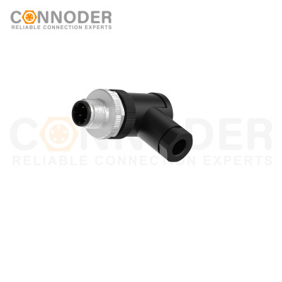 M12 D Coded Male Angle Circular Connector-Field Wireable,,Screw Connection,PG7